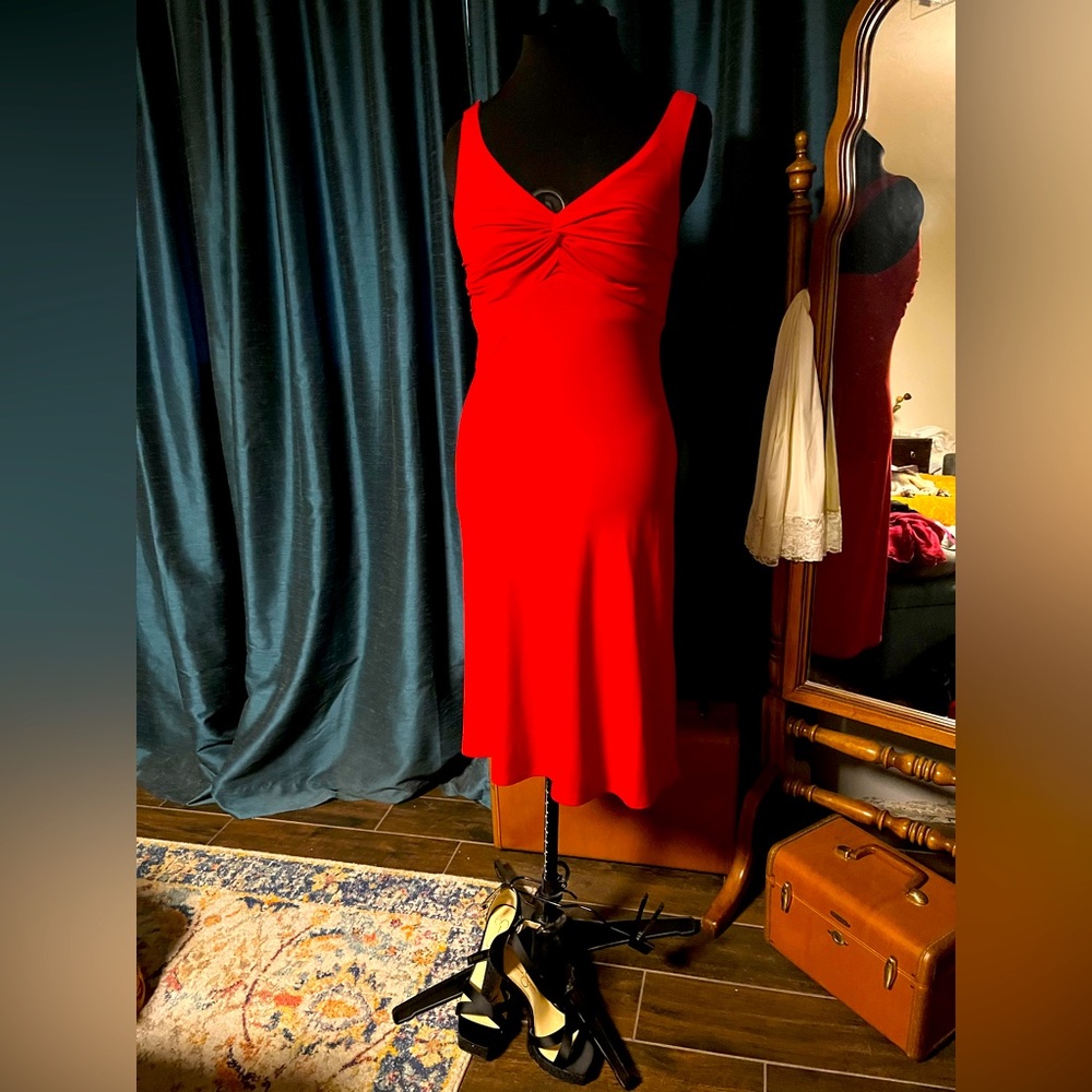 Slinky red dress